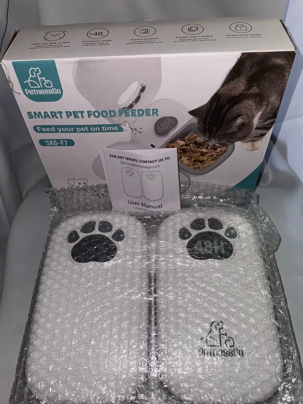Automatic Smart Pet Food Feeder - White